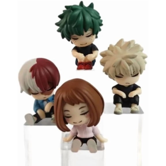 New Deku, Todoroki Shoto, Bakugo Katsuki Figure, Q Version Anime Figures 6cm/2.4inch Handmade Game Character Model Decoration Craft Gift (b)