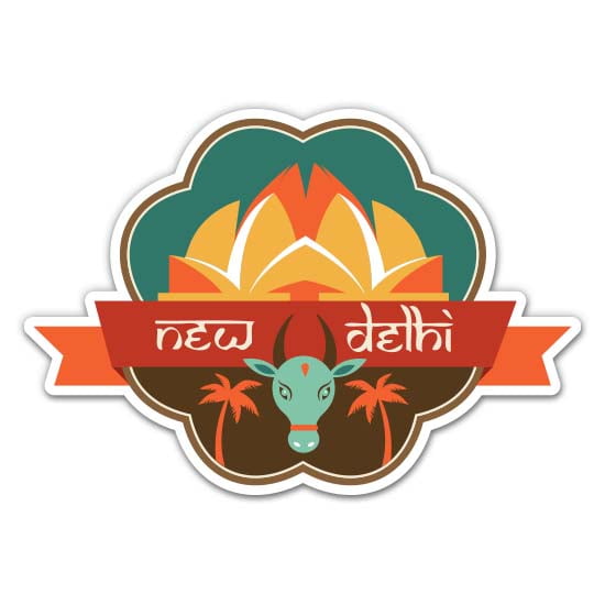 New Delhi India - 3" Vinyl Sticker - For Car Laptop Water Bottle Phone - Waterproof Decal