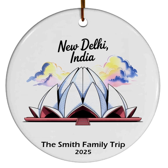 New Delhi India Christmas Ornament, Collection of City Travel Souvenirs for Family and Friends, Christmas Tree Ornament City Travel, Trips of The Year, Christmas Ornament 2025