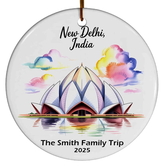 New Delhi India Christmas Ornament, Collection of City Travel Souvenirs for Family and Friends, Christmas Tree Ornament City Travel, Trips of The Year, Christmas Ornament 2025