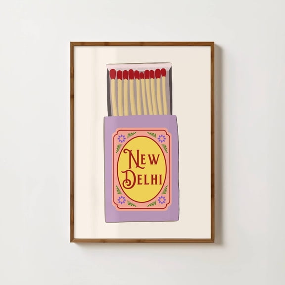 New Delhi Matchbox Print India Travel Print New Delhi India Indian Wall Art India Travel New Delhi Prints Unique Travel Home Decor #1038, Unframed Poster Size 8x12