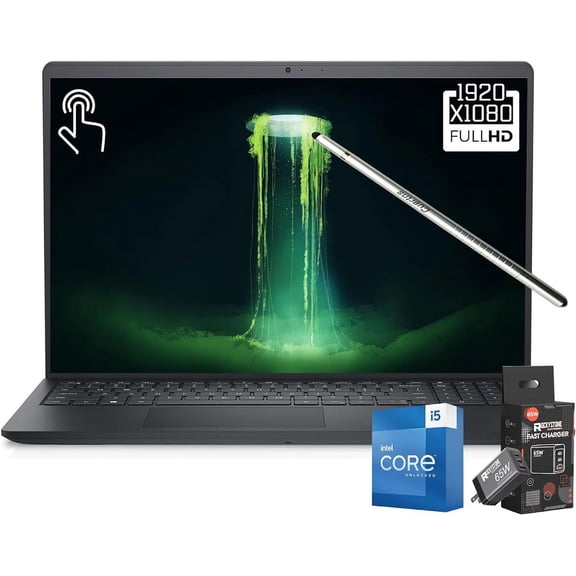New Dell Inspiron Laptop 15.6" FHD Touchscreen Computer,Intel Core i5-1155G7(Beats i7-1065G7),12GB DDR4 RAM,512GB PCIe SSD,Cuertns Stylus Pen,W/65W Charger(3-Port Fast Charging Adapter), Win11 pro