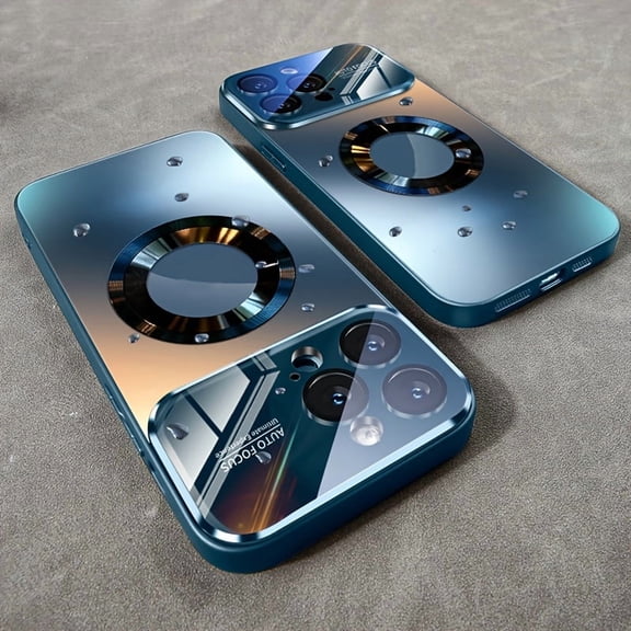 New Desert Titanium Luxury Matte Magnetic Wireless Charging Phone Case for iPhone 16 15 14 13 Pro Max Case with Glass Lens Protector Soft Bumper Shockproof Cover