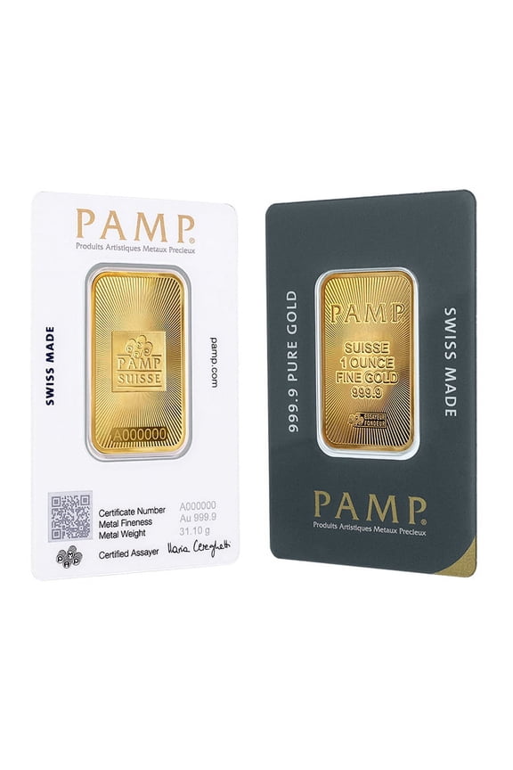 New Design 1 oz PAMP Suisse Gold Bar .9999 (CertiPAMP Assay)