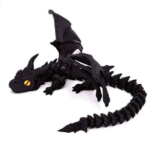 New Design 3D Printed 3D Printed Dragon Figurine Winged Design Multi-Jointed Movable Dragon Tabletop Animal Decors Gift Idea
