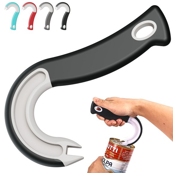 New Design Easy-Grip Hook Can Opener - Durable Plastic, Perfect for Home & Restaurant Use, Ideal Christmas Party Accessory