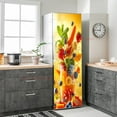 thumbnail image 1 of New Design Fresh Fruit Printed Fridge Door Wrap Cover Sticker Waterproof Kitchen Decorative Palm Lea, 1 of 5