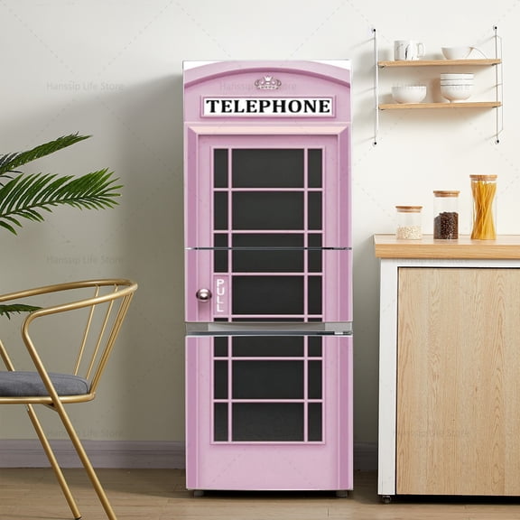 New Design Fridge Door Mural Sticker Wallpaper Waterproof PVC Refrigerator Freezer Cover Kitchen Cabinet Fridge Renovation