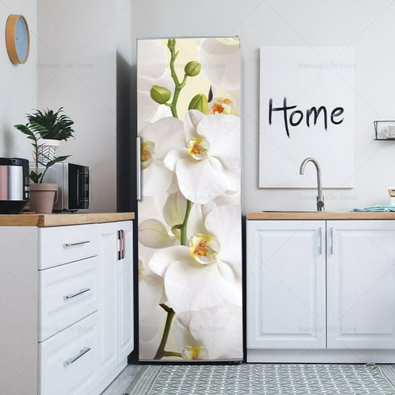 New Design Fridge Door Mural Sticker Wallpaper Waterproof PVC Refrigerator Freezer Cover Kitchen Cabinet Fridge Renovation