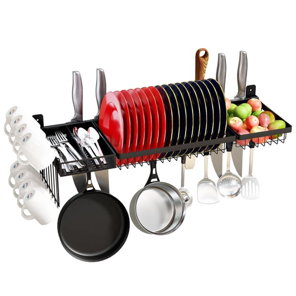 New Design Over Sink Dish & Pot Rack - Black Metal 3-Tier Organizer