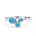 thumbnail image 1 of New Design Petite Dainty Lab-Created Blue Opal Ring Band 925 Sterling Silver Size 9, 1 of 5