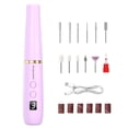 thumbnail image 1 of New Design Purple Electric Nail Polisher Professional Nail Drill Kit, Portable Electric File with 12 Attachments and 6 Sanding Belts, 35000 RPM Portable USB Rechargeable, 1 of 9
