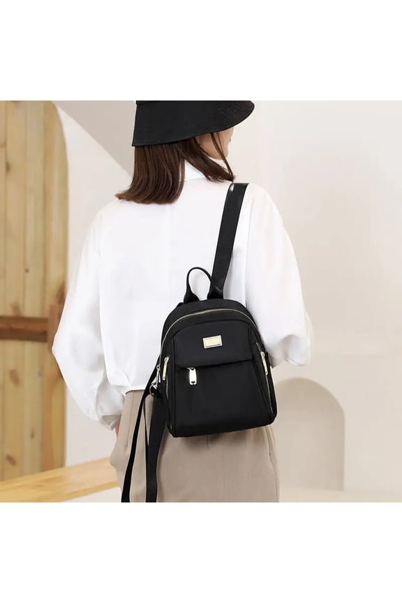 New Design Women's Compact Backpack Crossbody Shoulder Bag Convertible Mini Oxford Fabric Lightweight Casual Outdoor Daypack