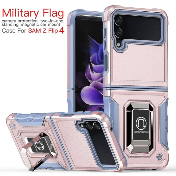 New Designed for Samsung Galaxy Z Flip 4 Case, Heavy Duty Shockproof Protective Stand Case Hybrid Rugged Umper Rubber Protective Cover for Samsung Flip 4 5G 2022
