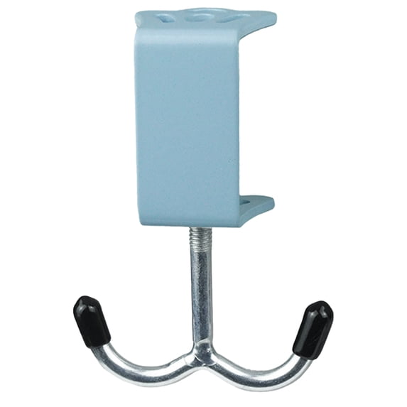New Desk Clamp Hook, Headphone Holder Iron Double Hooks Under Desk Clamp, Mount Adjustable Thickness Bag Holder for Bathroom Kitchen (Blue) by Ciozy