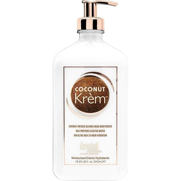 New Devoted Creations Coconut Krm Moisturizer - Coconut Infused Silicone Moisturizer with Silk Proteins & Cactus Water for Ultra Rich 24 Hour Hydration 18.25 oz.