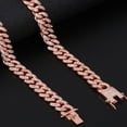 thumbnail image 1 of New Diamond Fashion Necklace Women Men Hip Hop Link Chain Necklace Inlaid Rhinestone ROSE GOLD-60CM, 1 of 8