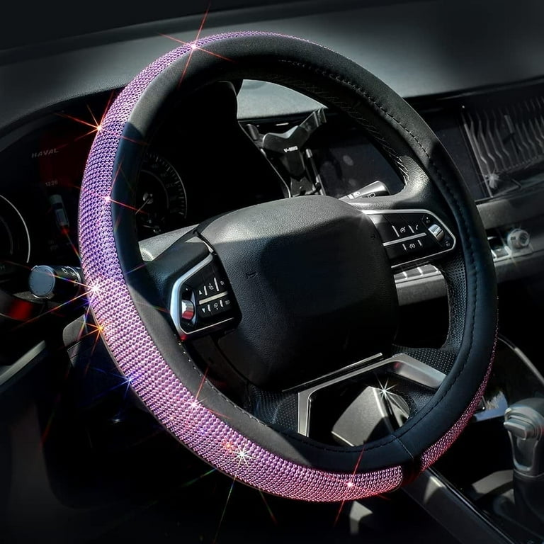 Purple bling steering wheel cover discount