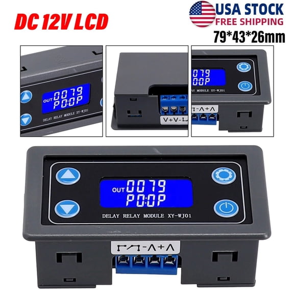 New Digital Time Delay Relay Module Control Switch Timing Trigger DC 12V LCD