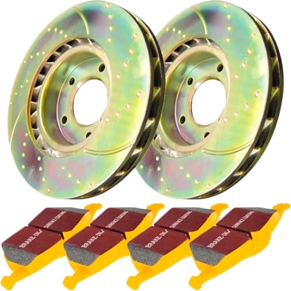 New Dimpled Brake Disc And Pad Kit Compatible With Subaru Outback Base 4 Cyl 2.5L Outback All Submodels Baja All Submodels Vdc 6 Cyl 3.0L 2000-2006 By E35s5kr1085