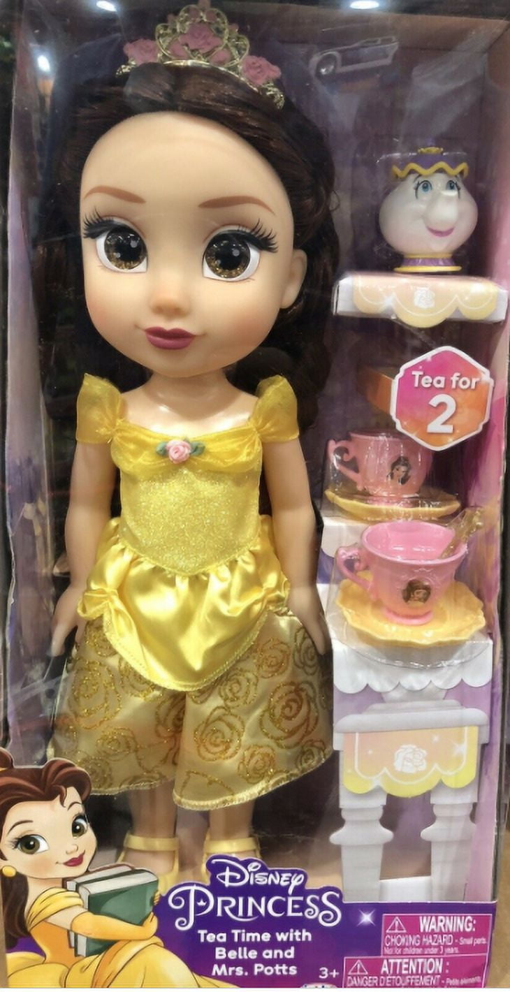 New Disney Princess Tea Time W Ith Belle & Mrs. Potts Doll Set Nib ...