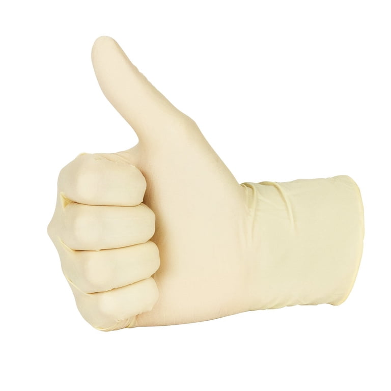 Disposable Latex Gloves - Powder Free, 100 Per Box, 1000 Per Case, Ambidextrous