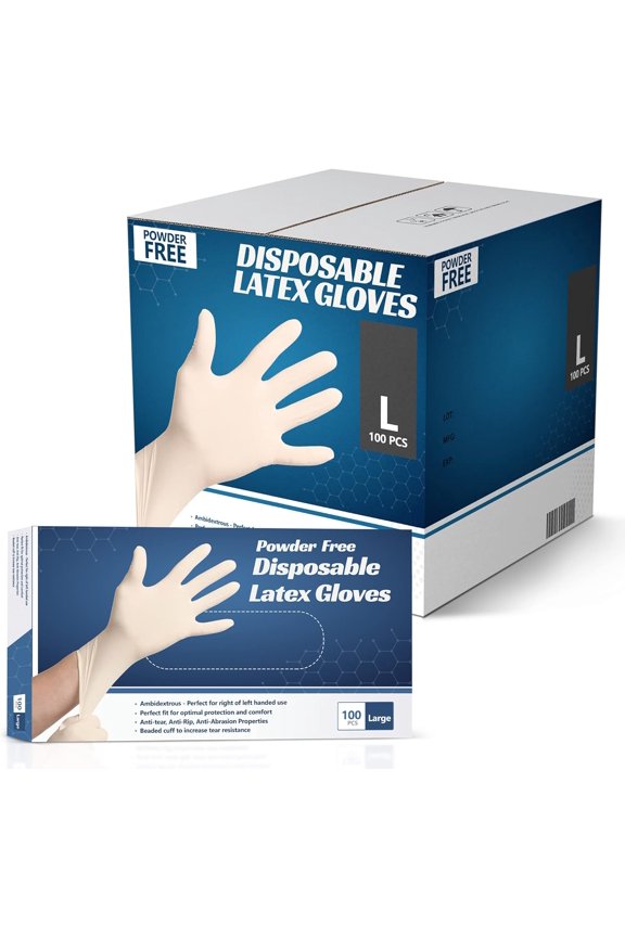 New Disposable Latex Gloves, Powder Free