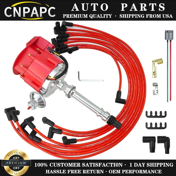 New Distributor for Small Block SBC Chevy 305 350 400 HEI  & Wires 90* Kit