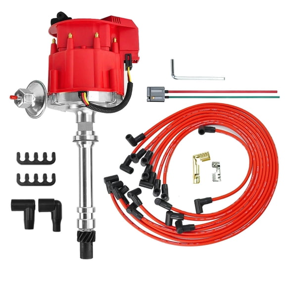 New Distributor for Small Block SBC Chevy 305 350 400 HEI & Wires 90* Kit