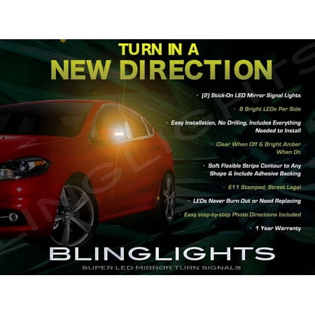 New Dodge Dart LED Side Mirror Lights Turn Signal Lamp Kit Pair