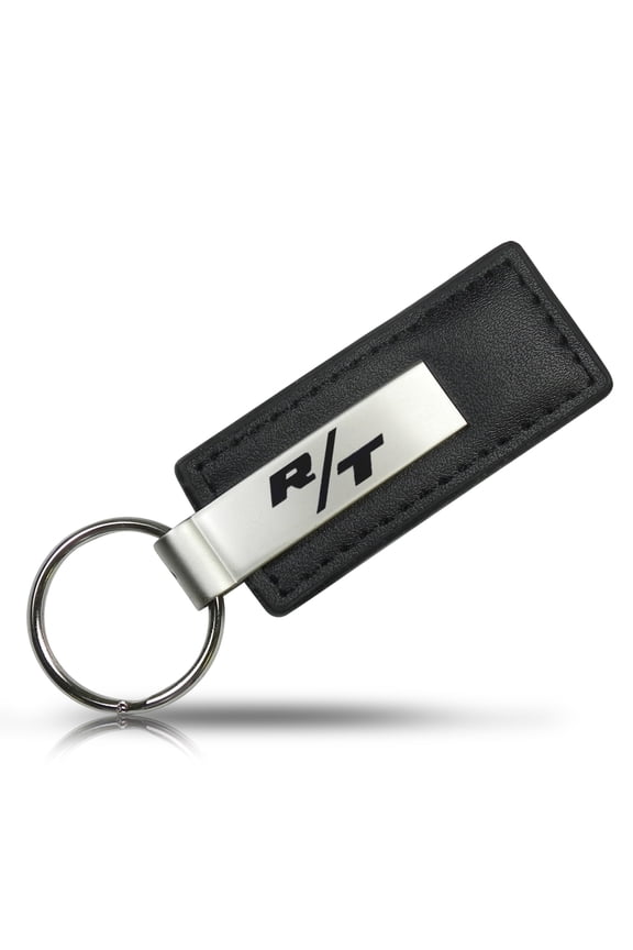 New! Dodge R/T Black Leather Key Fob Logo Key Chain Official Licensed