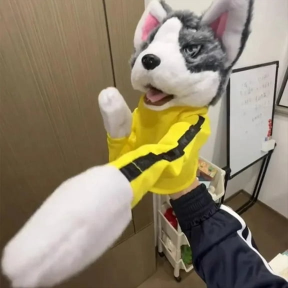 New Dog Boxing Hand Puppet Toy - Feeling Family ,Toddler Animal with Sounds and Action 1Pcs