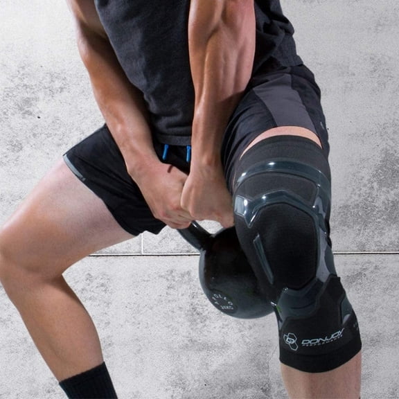 New DonJoy Performance Trizone Knee Compression Sleeve Right Leg Adt Black Large