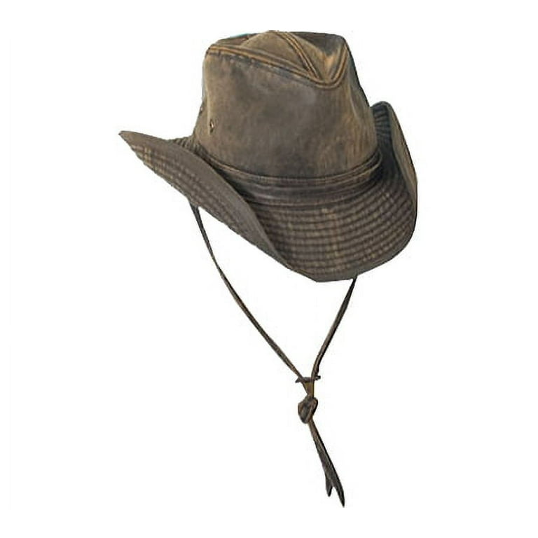 New Dorfman-Pacific Weathered Cotton Outback Hat With Chin Cord