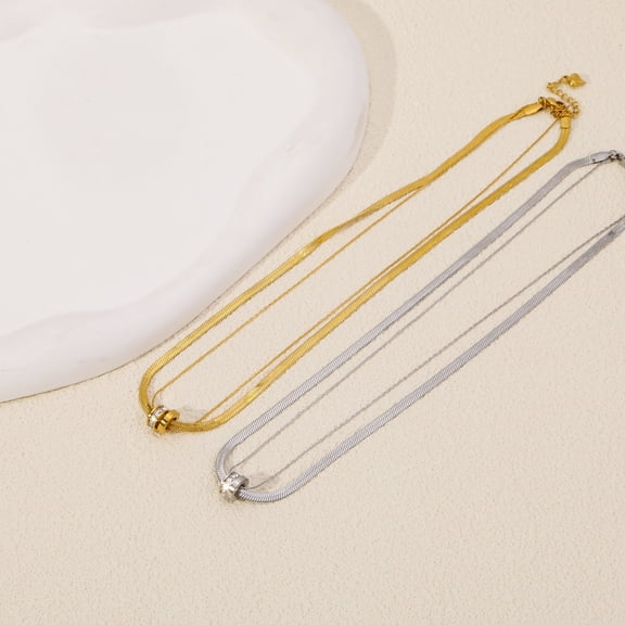 New Double-layer Micro-inlaid Luck Bringer Necklace