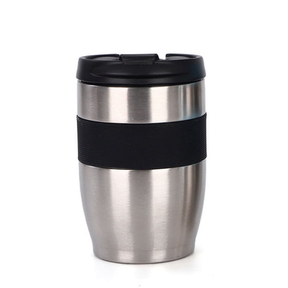 New Double-layer Vacuum Stainless Steel Thermos Cup Direct Drinking Coffee Cup with Lid Anti-scalding Water Cup Office Utility