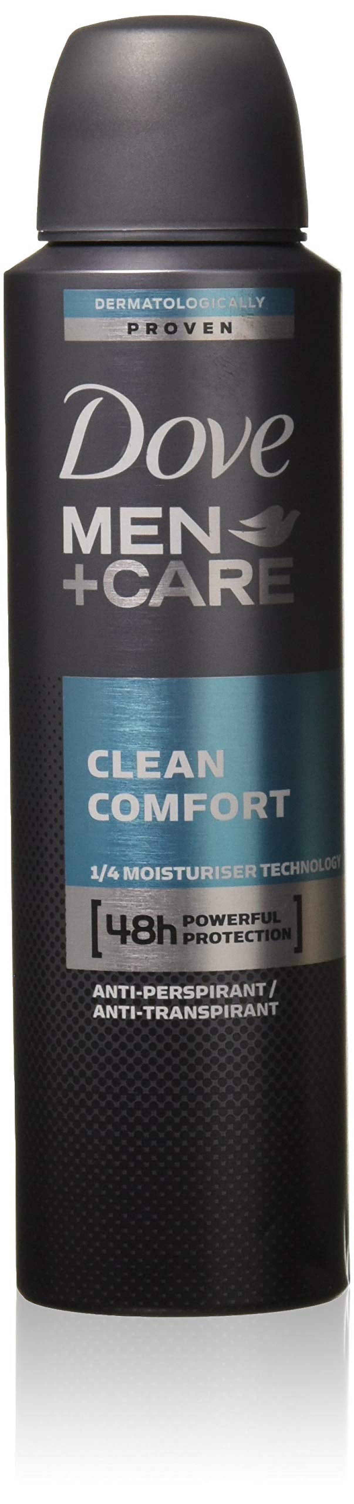 New Dove Men+Care Clean Comfort Anti-Perspirant Deodorant Spray 150 Ml/5.0oz (4 Can)