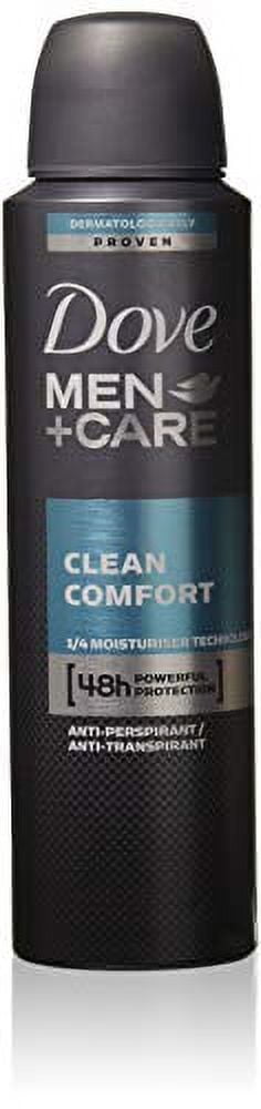 New Dove Men+Care Clean Comfort Anti-Perspirant Deodorant Spray 150 Ml/5.0oz (4 Can)