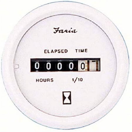 New Dress White Series faria Instruments 13121 2 Hourmeter 10 000 hours 12-32 volt DC