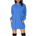 thumbnail image 1 of New Dresses Fall,Rutainlusire Womens Dresses Women's Fashion Solid Color Hooded Pullover Pocket Thin Guards Dress Hooded Dress, 1 of 5
