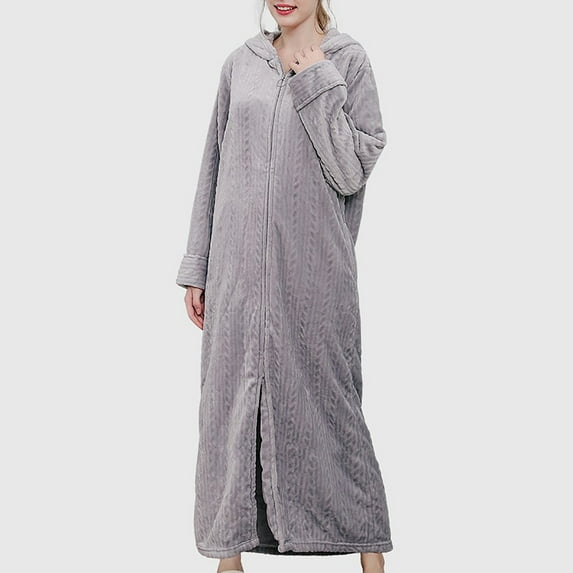 New Dresses Fall,Rutainlusire Womens Dresses Women's Flannel Nightgown, Home Color Long Dress, Extended Hooded Nightgown, Hooded Dress