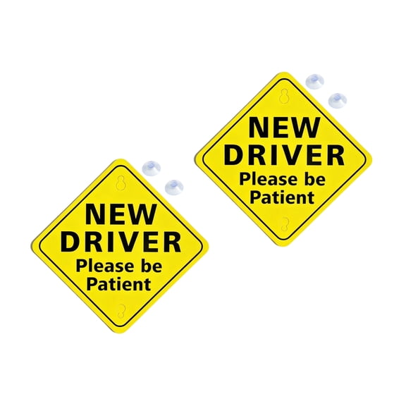 New Driver Alert Decals Waterproof PVC Car Window Stickers With Strong Suction Cup For Safety Warning
