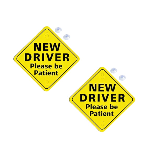 New Driver Alert Decals Waterproof PVC Car Window Stickers With Strong Suction Cup For Safety Warning