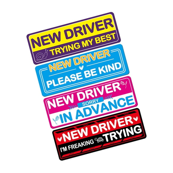 New Driver Alert Reflective Car Decal Removable Safety Warning Sticker Sign for Most Vehicles