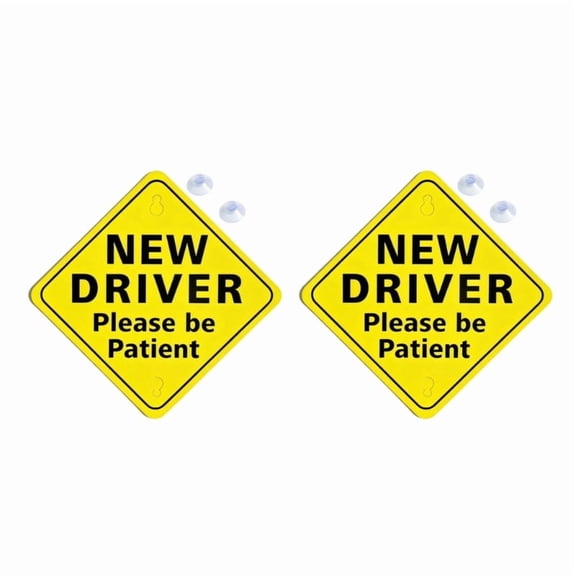 New Driver Car Window Suction Cup Sticker PVC Decoration Safe Driving Alert Sign