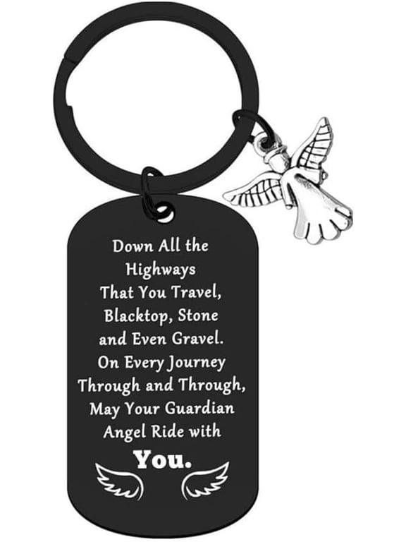 New Driver Gifts Keychains for Teen Boys Girls Down All the Highways That You Travel Keychain for Daughter Husband Driving License Gift Drive Safe Key Chain Gift for Son Wife