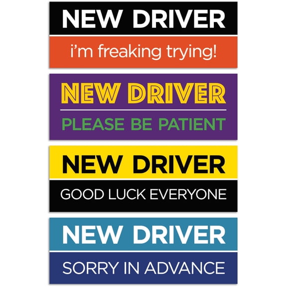 New Driver Magnet for Car Reflective Please Be Patient New Driver Signs for Car Student Driver Magnetic Safety Signs Novice Driver Warning Vehicle Bumper Sticker Removable