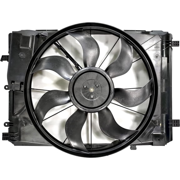 New Dual Radiator And Condenser Fan Compatible With Mercedes-Benz SLK250 CLA250 GLA250 Base 4Matic Convertible Sport Utility Sedan 2012-2020 By 246 500 00 64 762405-23756-5 MB3115146