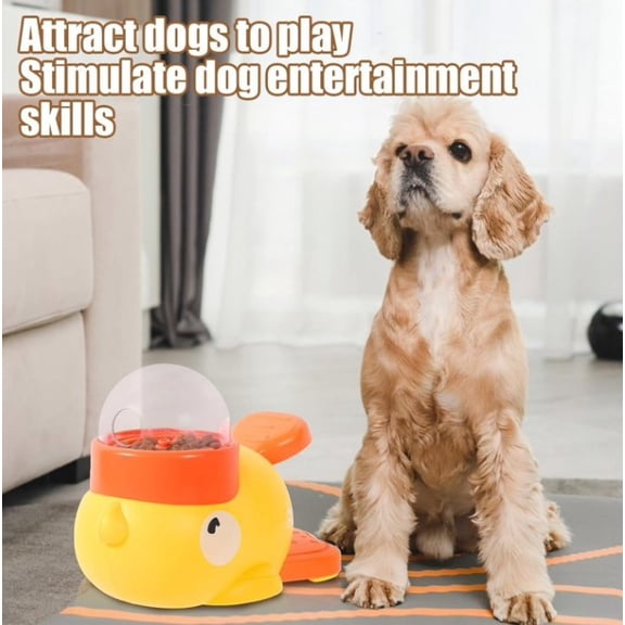 New Duck Cat Treat Dispenser, Little Yellow Duck Cat Toy Treat Feeder, Ducks Puzzle Feeder for Cats, 2-in-1 Dog Interactive Slow Feeder & Puzzle Toy for Cats & Dog