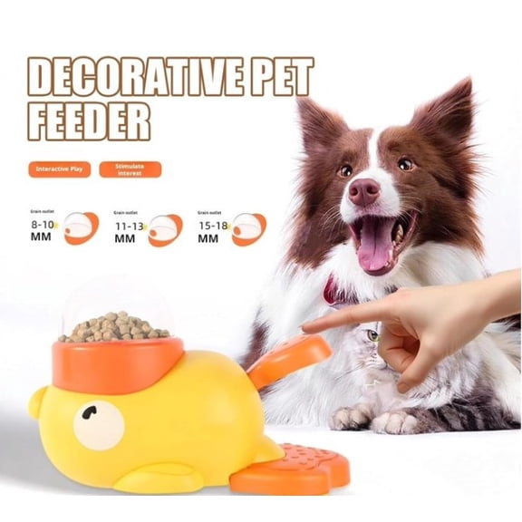 New Duck Cat Treat Dispenser, Little Yellow Duck Cat Toy Treat Feeder, Ducks Puzzle Feeder for Cats, 2-in-1 Dog Interactive Slow Feeder & Puzzle Toy for Cats and Dog